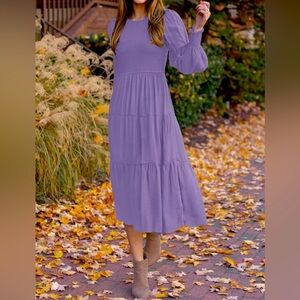 Purple Prairie Midi Dress Small